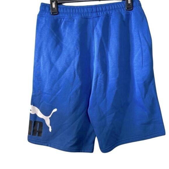 Puma Men's Big Fleece Logo 10in Shorts Royal Sapphire/Blk/Wht-Short - Picture 11 of 13